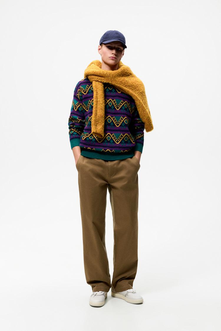 Zara logo jacquard sweater sales
